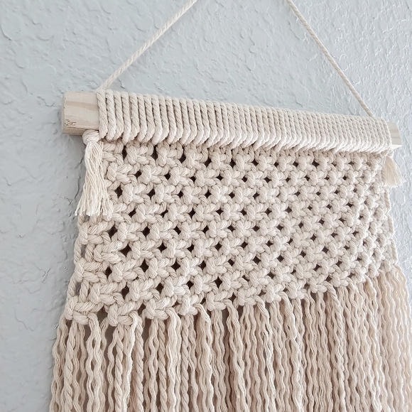 Small Macrame Wall Hanging Handcrafted Catcher and Cord OS - Picture 3 of 5